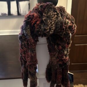 RABBIT FUR WOVEN SCARF WRAP